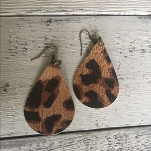Genuine Leather Leopard/Cheetah Print Earrings